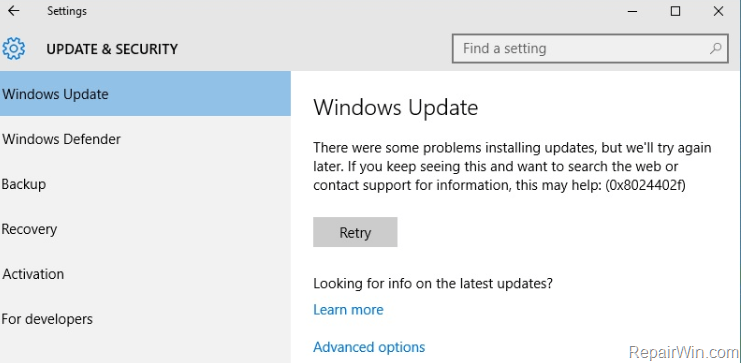 Windows 10 KB4054517 update fails