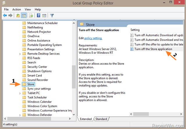 prevent the access to Windows Store Windows 8, 8.1, 10
