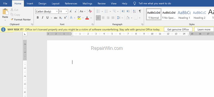 FIX: Office isn't licensed properly - Cannot verify license