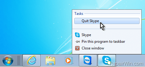 quit skype