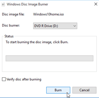 burn windows 10 iso to dvd