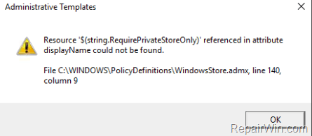 RequirePrivateStoreOnly could not be found