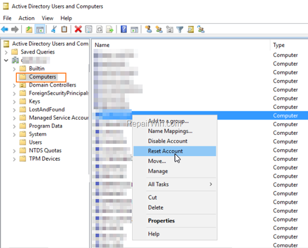 Reset Computer Account in Domain