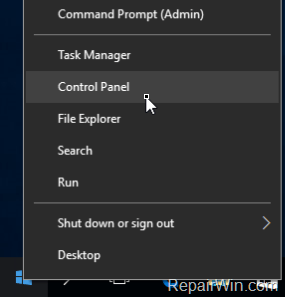 control panel windows 10