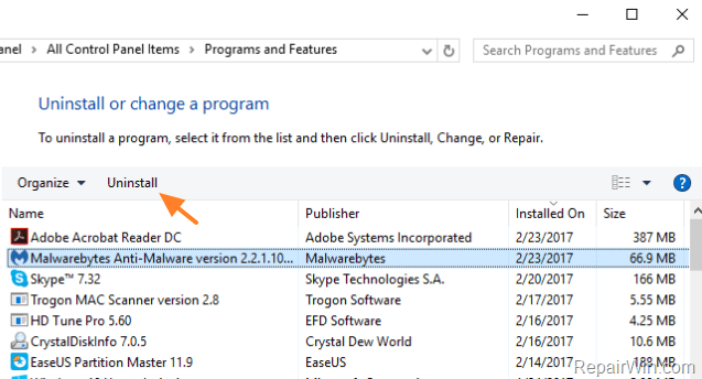 mbae64.sys access denied