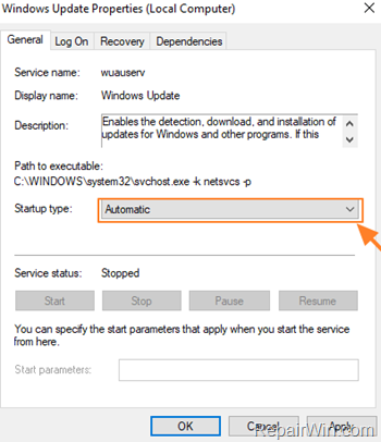 Error 0x80070422 Windows Update