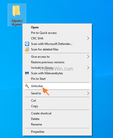 Delete file with Unlocker