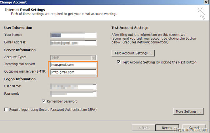 fix Outlook 0x80040900 error