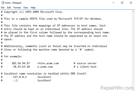 Fix Hosts file