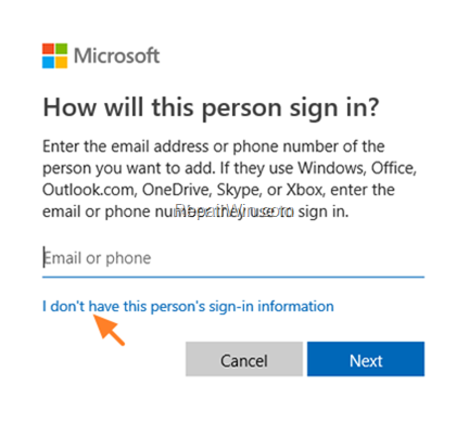 add local account windows 10