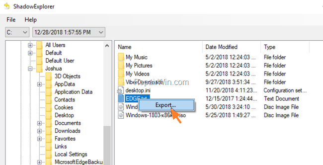 restore previous versions shadow explorer