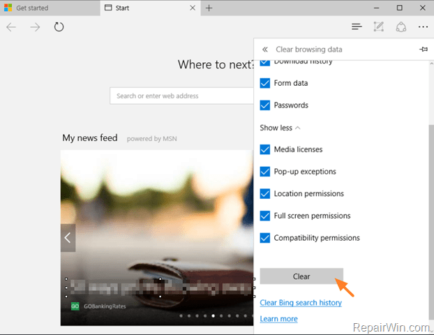 reset Microsoft Edge