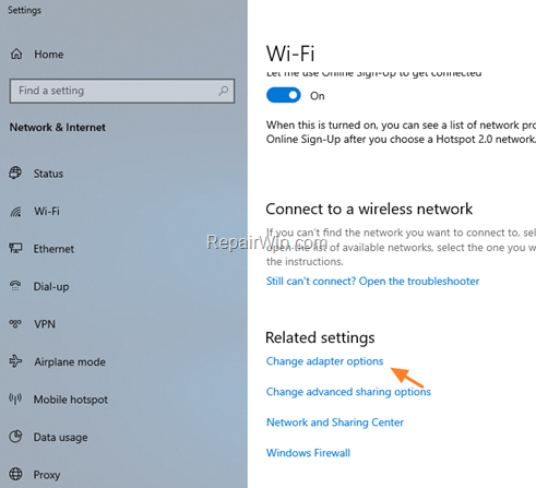 change adapter options