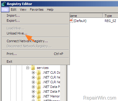 modify registry offline