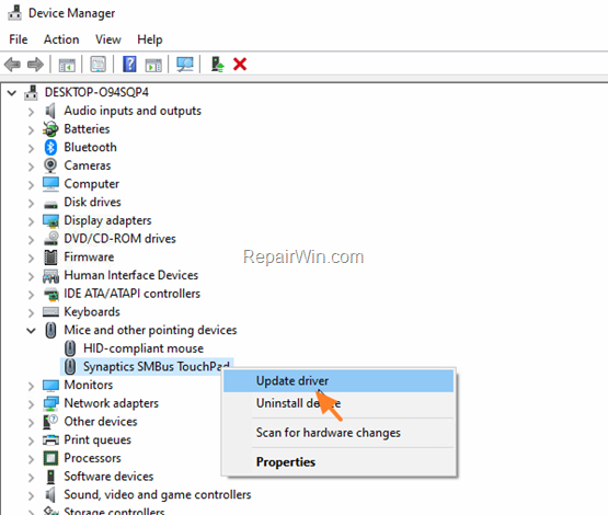 Update Touchpad driver