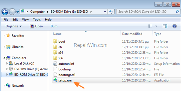 Upgrade to Windows 10 from ISO file