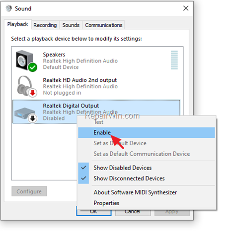 FIX: HDMI Not Listed in Playback devices