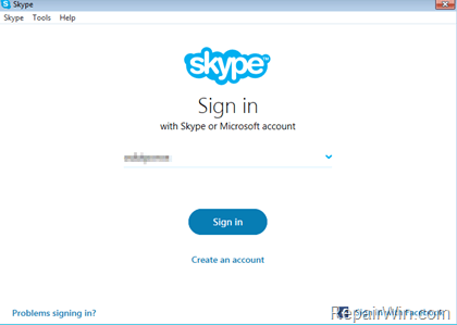 Remove Skype Name from Sign in