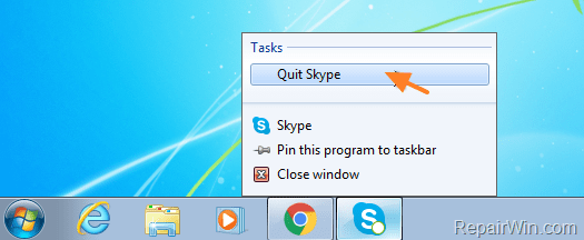quit skype