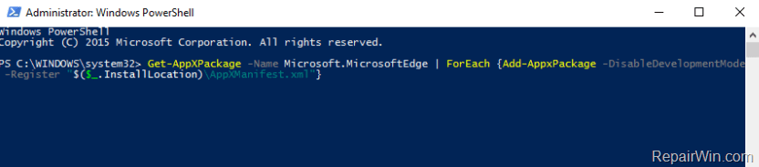 reinstall Microsoft Edge
