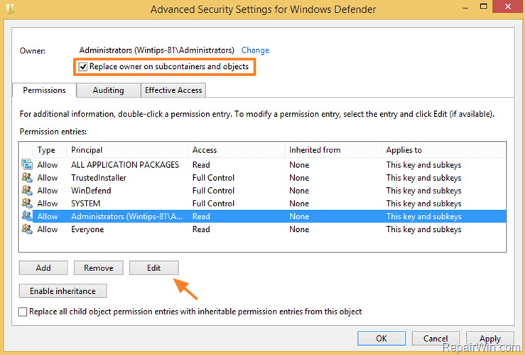 Enable Windows Defender