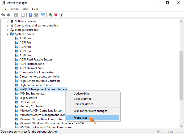 device properties