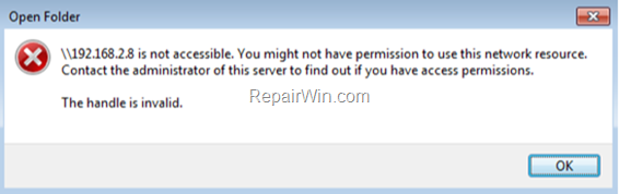 You might not have permission to use this network resource