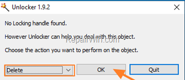 Delete Folder with Unlocker