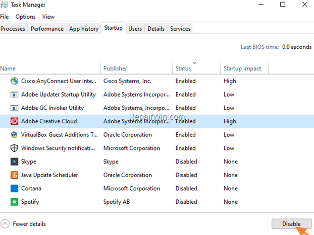 Disable Startup Programs