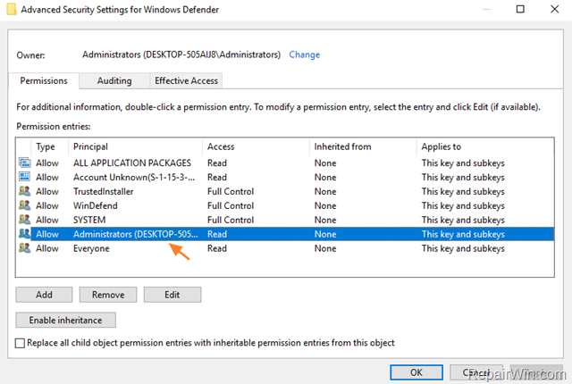 disable defender security windows 10