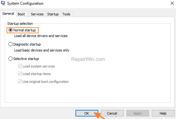 Start Windows Normally