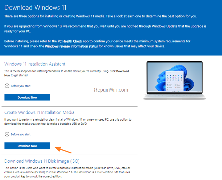 Download Windows 11 Media Creation Tool