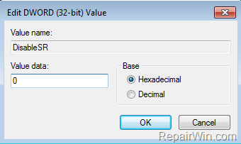 system restore registry