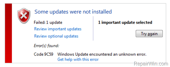 9C59 Internet Explorer 11 failed