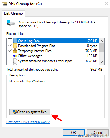 Clean up system files