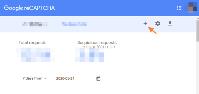 Register Site with Recaptcha