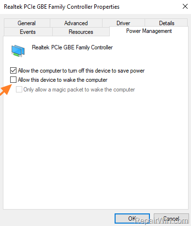 modify power settings
