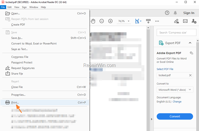 Remove PDF Password Requirement Acrobat Reader