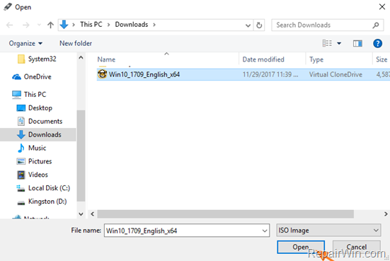 create WINDOWS 10 USB media