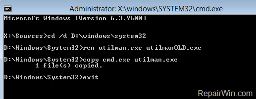reset windows 8 password