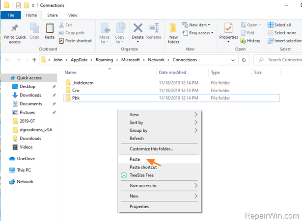 Transfer vpn connections to another pc