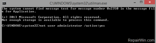 enable adminsitrator account