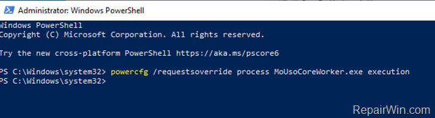 Prevent MoUsoCoreWorker Wake-UP PC