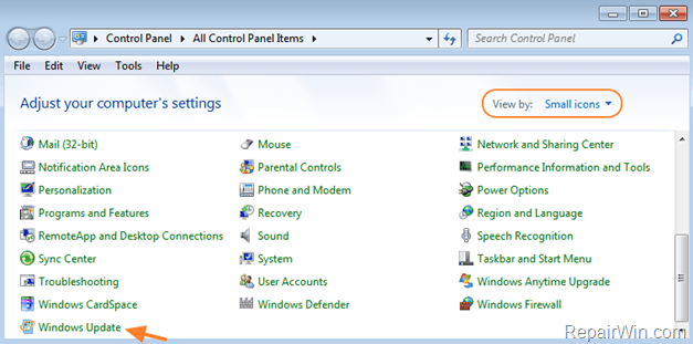 disable updates windows 7