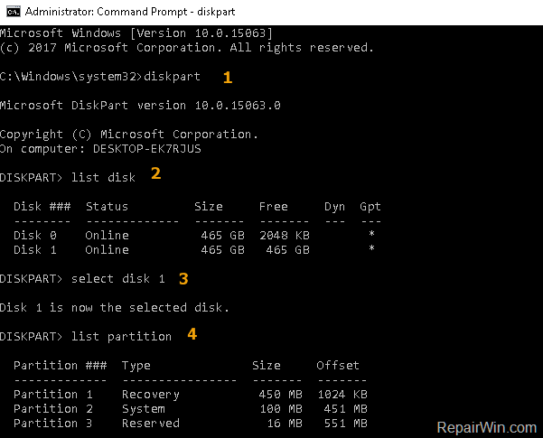 cannot remove partition windows fix