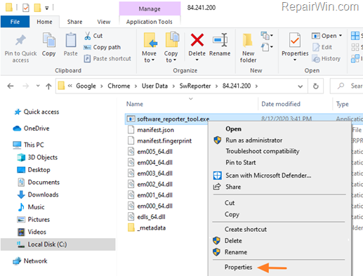 Disable Software Reporter Tool