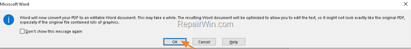 Convert PDF Document to word