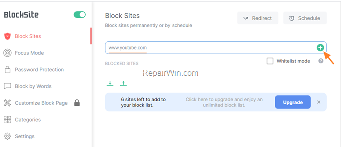 blocked sites chrome