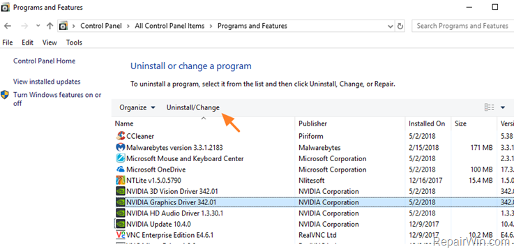 uninstall software