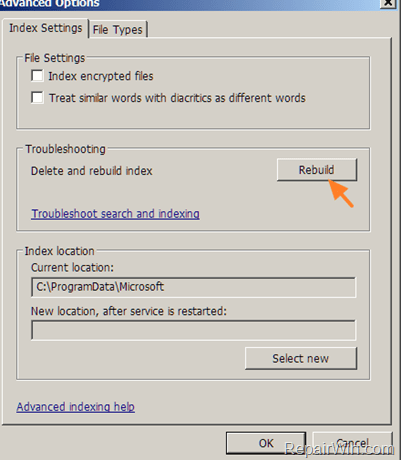 outlook rebuild index